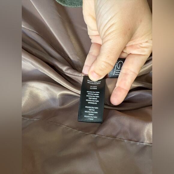 NWOT Kenneth Cole Women's size M Hooded Long Winter Bronze Puffer Jacket - Picture 13 of 13